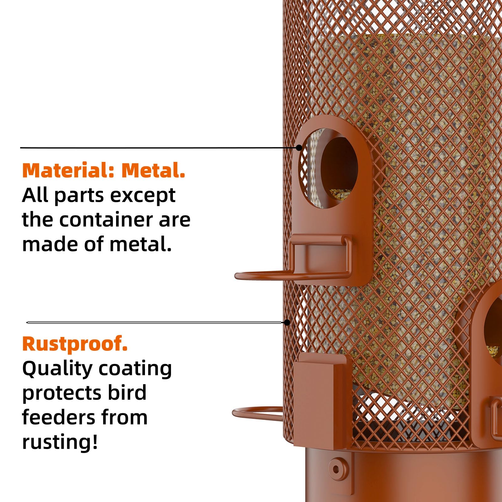 WeeFeetc Bird Feeder size dimensions 11.8"L x 3.9"W x 3.9"H