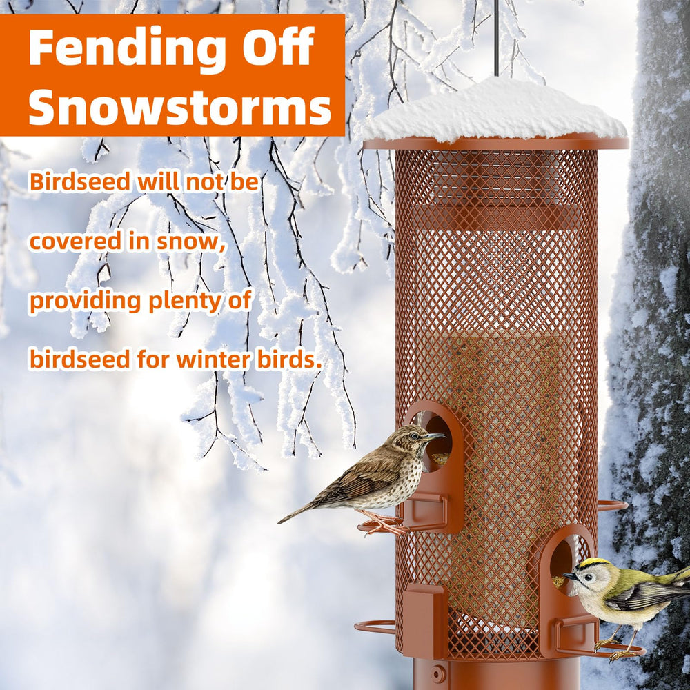 WeeFeetc Squirrel Proof Bird Feeder weather-resistant metal construction