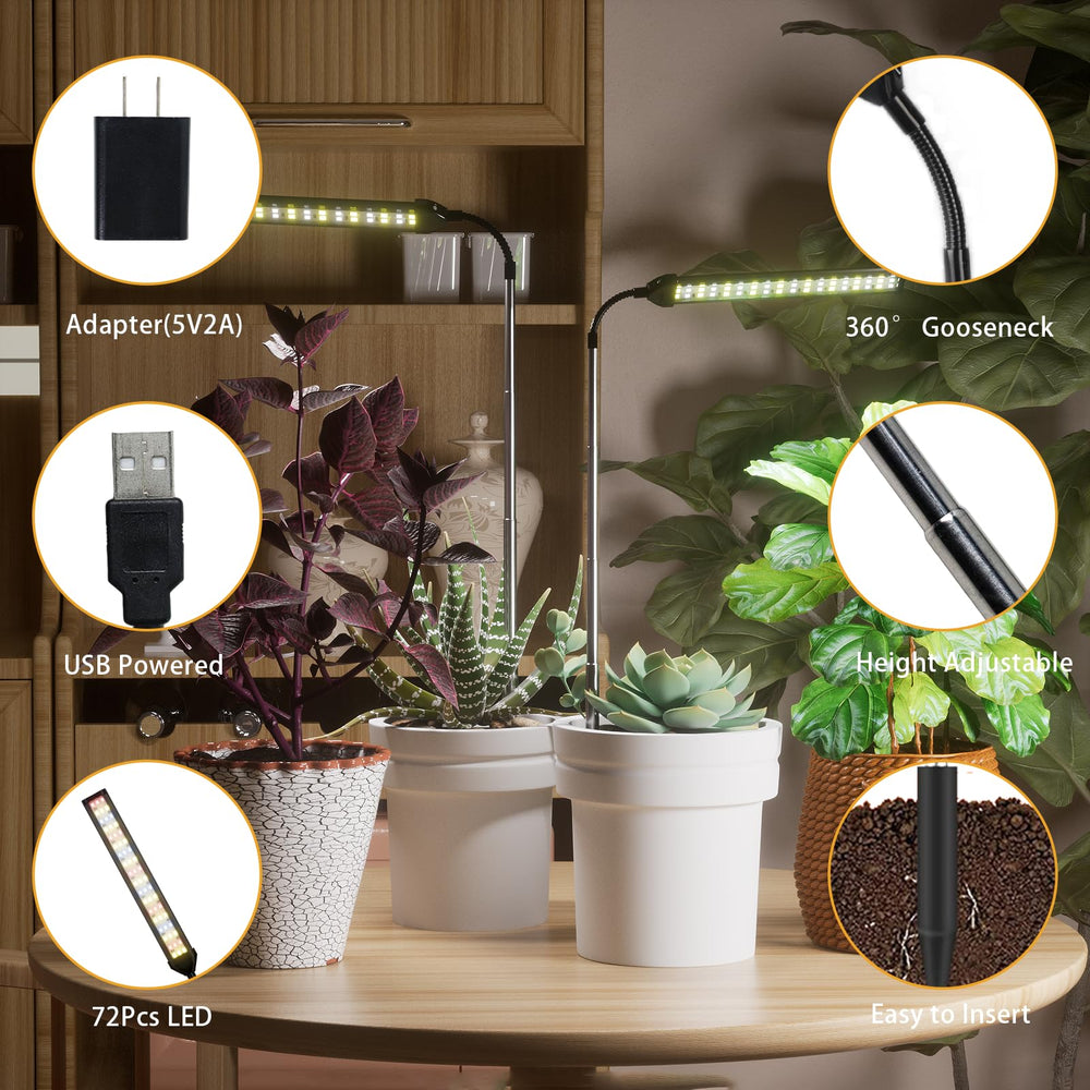 WeeLeeGoo LED Grow Light illuminating potted plants