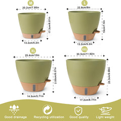 WEICHENGXING 10-inch self watering pot in green with detachable watering device