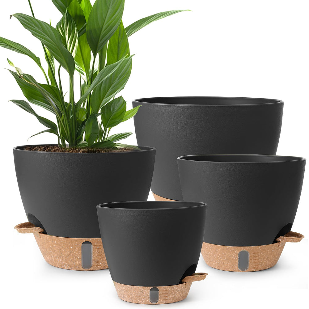 WEICHENGXING 12-inch self watering pot black