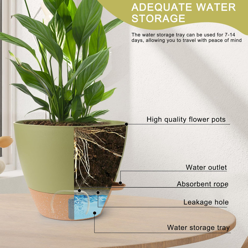 WEICHENGXING 9-inch self watering pot showing transparent water level window