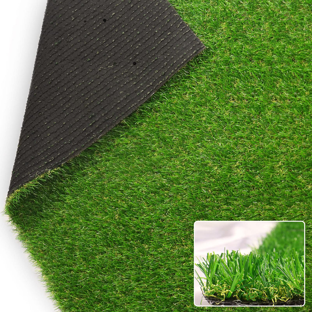 Weidear Artificial Grass Rug 3' x 5' green front view