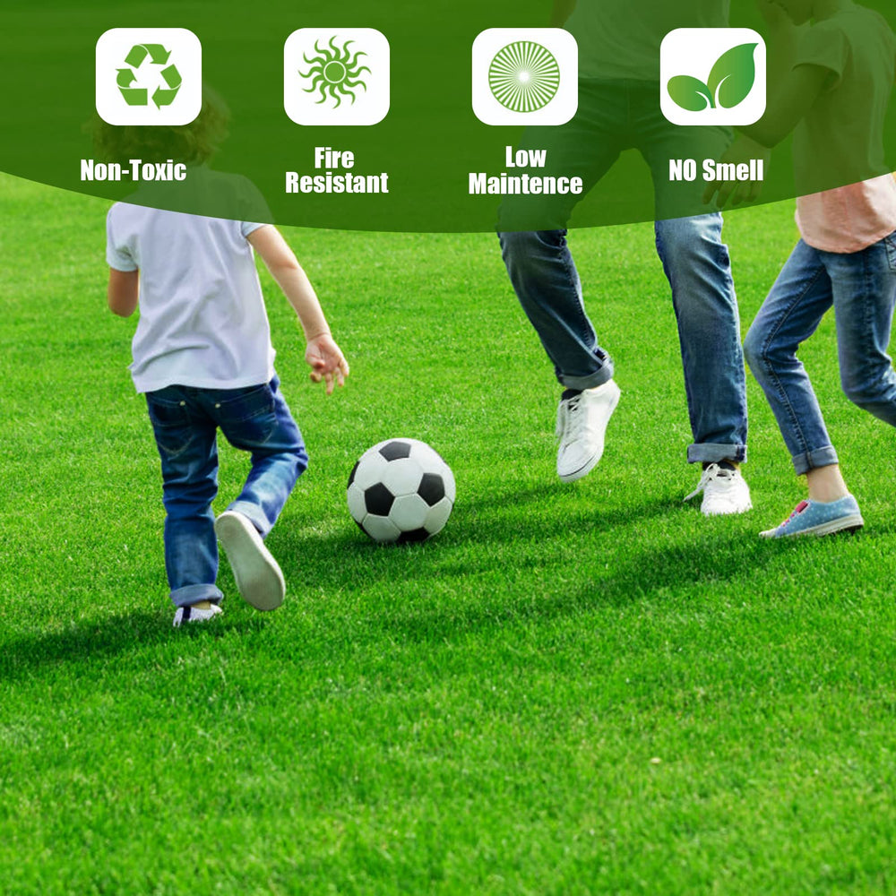 Weidear Artificial Grass Rug used in a garden setting