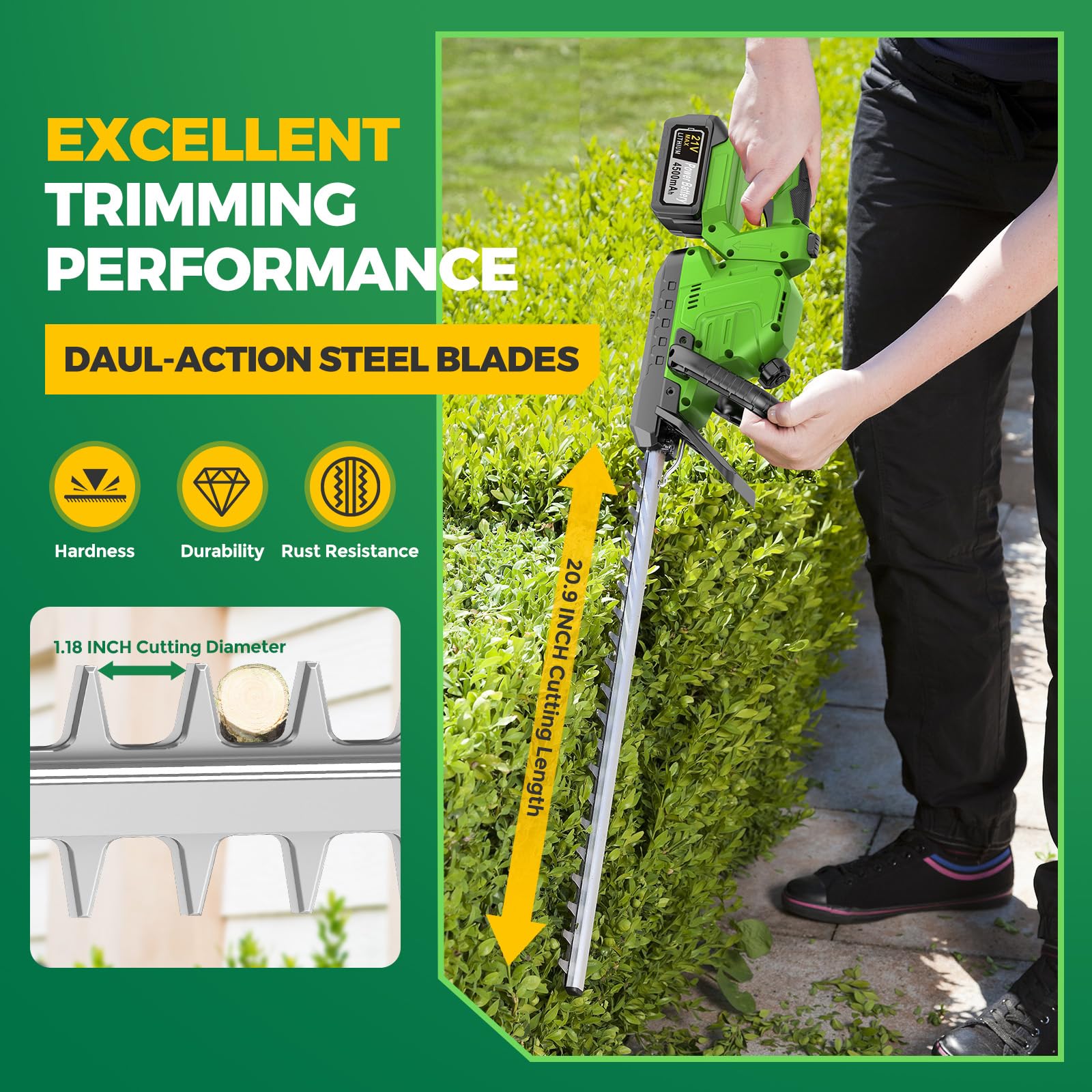 WEILISEN hedge trimmer in a garden setting