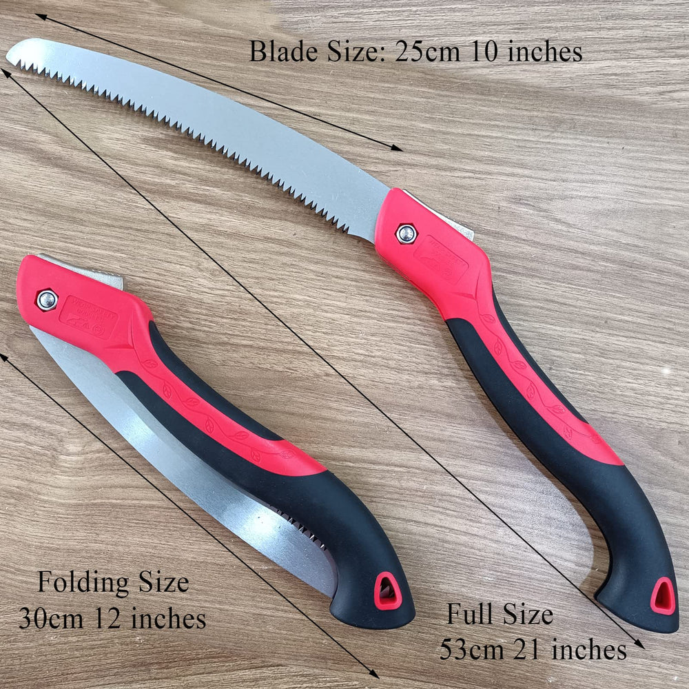 WEIMELTOY 10 Inch Pruning Saw Side View with Rubber Handle
