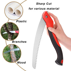 WEIMELTOY Folding Pruning Saw in Action Cutting Branch