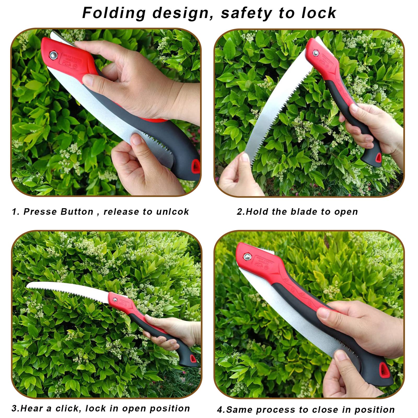WEIMELTOY pruning saw opened showing blade and handle