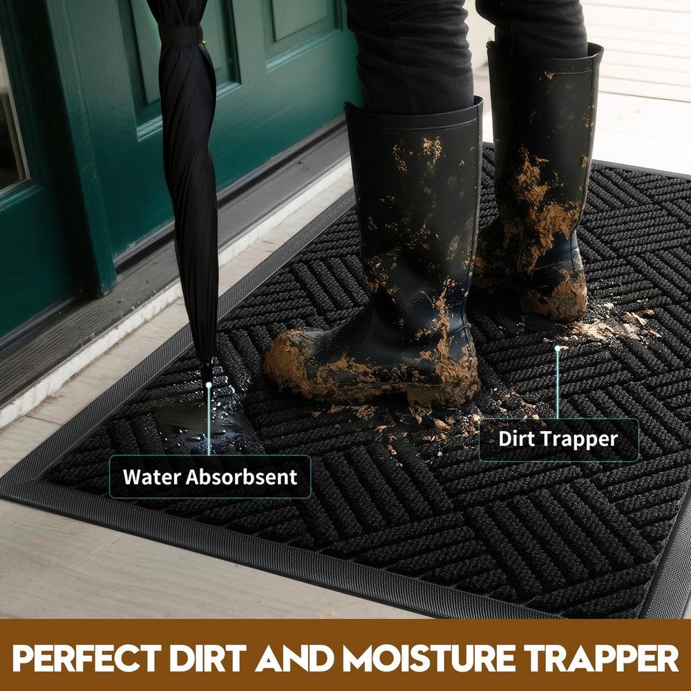 WELDUN Door Mat with rubber backing, non-slip feature