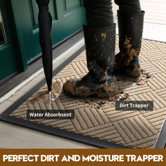 WELDUN doormat non-slip rubber backing close-up