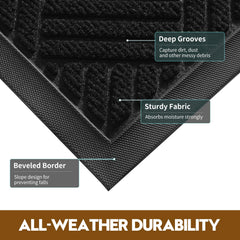 WELDUN doormat showing thick woven surface and non-slip backing