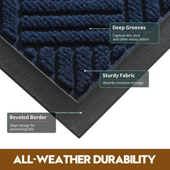 WELDUN Front Door Mat deep grooves detail
