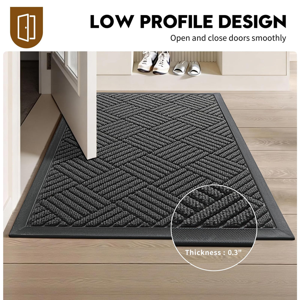 WELDUN Front Door Mat grey colour side view