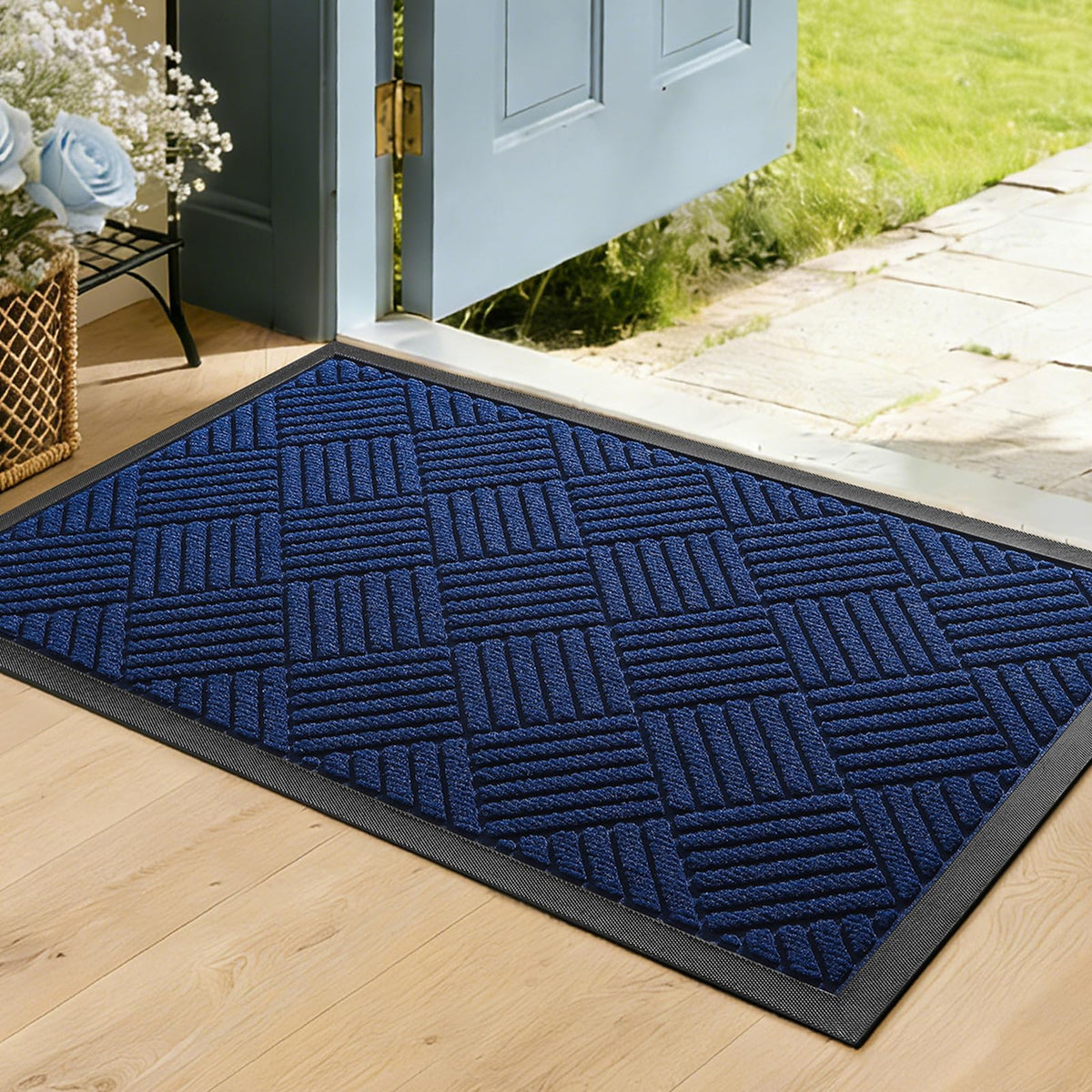 WELDUN Front Door Mat navy color front view