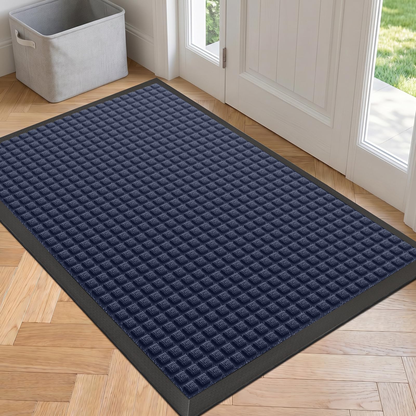WELDUN Front Door Mat Navy front view