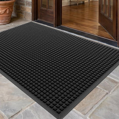 WELDUN Heavy Duty Doormat front view, black, 47.5"x35.5"