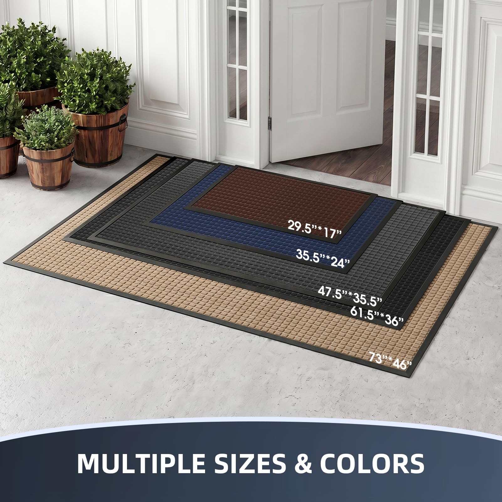WELDUN Heavy Duty Doormat Navy side view