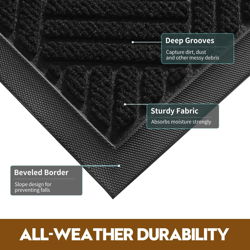 WELDUN Heavy Duty Non-Slip Doormat side view showing thickness