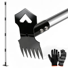 WELLOPLO 60 inch weed puller tool front view with dual head