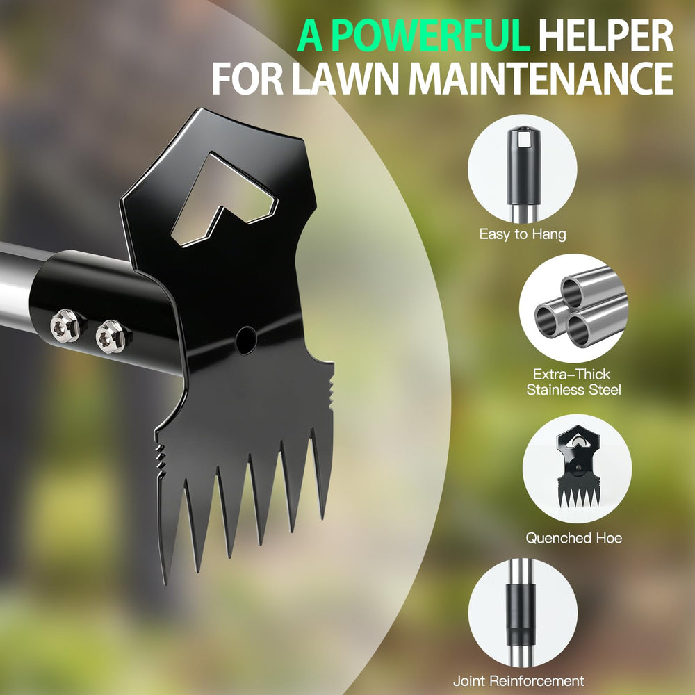 WELLOPLO weed puller tool assembled with hoe blade visible