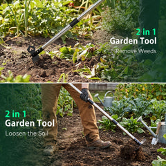 WELLOPLO weed puller tool showing adjustable stainless steel handle
