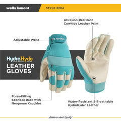 Wells Lamont Women's Hybrid Work Gloves adjustable wrist closure
