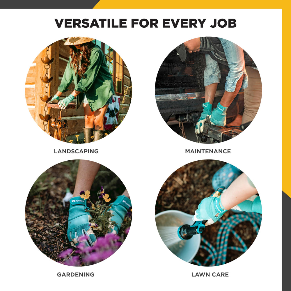 Wells Lamont Women's Hybrid Work Gloves in use while gardening