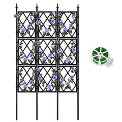 WellSign 5.25ft garden trellis black iron pipe front view