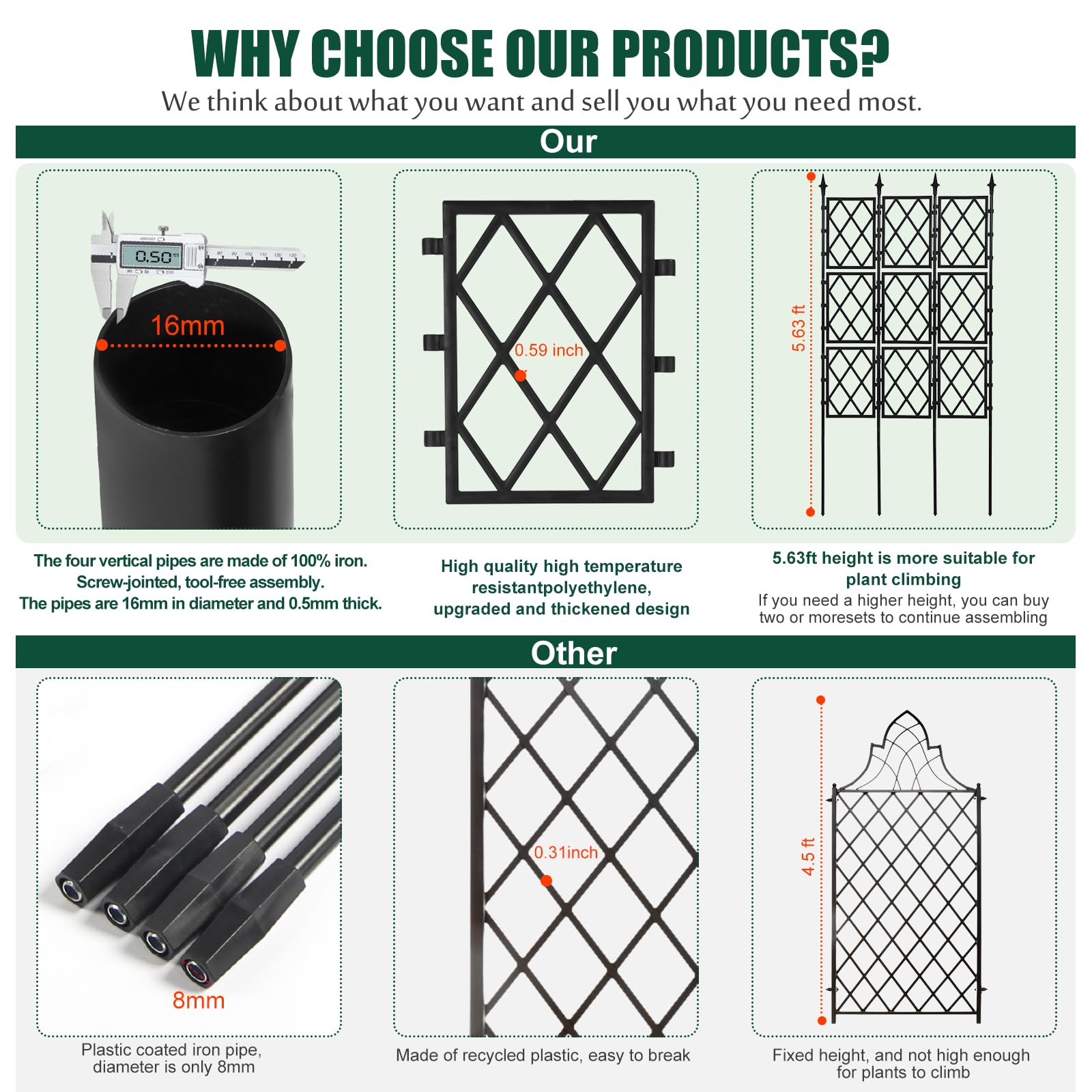 WellSign garden trellis set with twist tie accessory