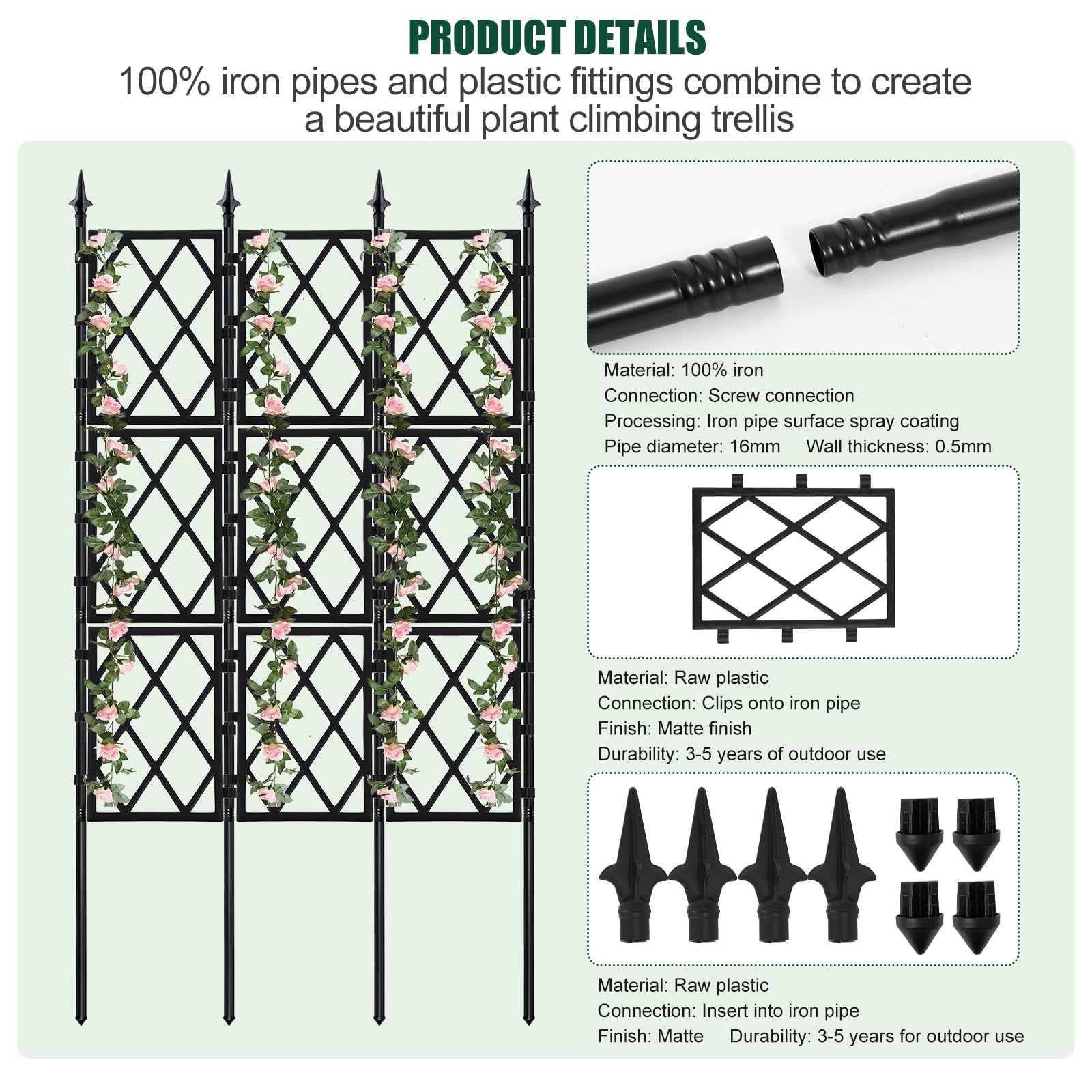 WellSign garden trellis showing DIY assembly options