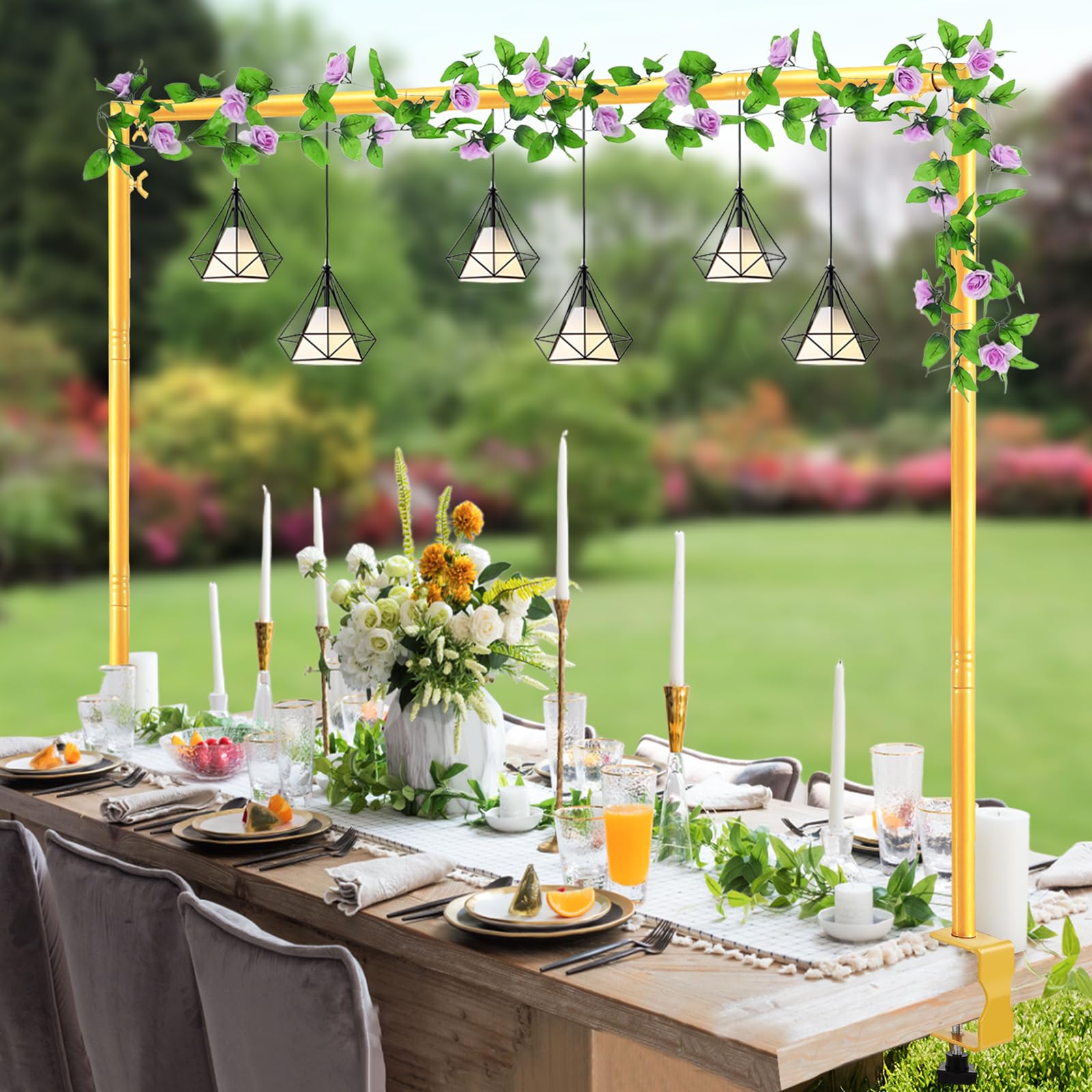 WellSign Over The Table Rod Stand in gold, front view