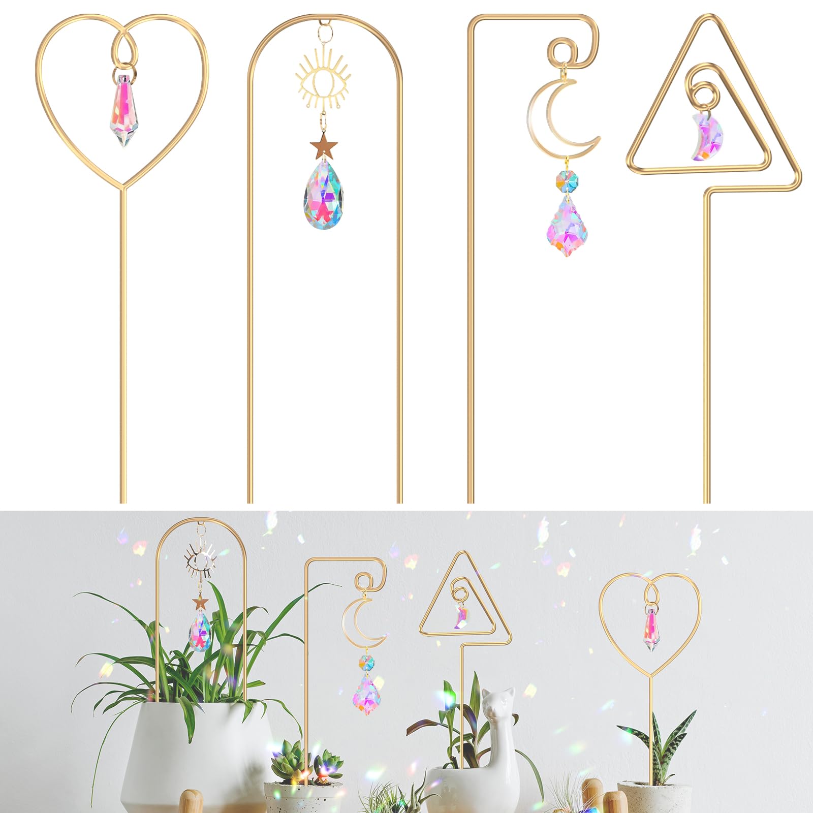 WellSign Small Trellis front view with crystal SunCatcher