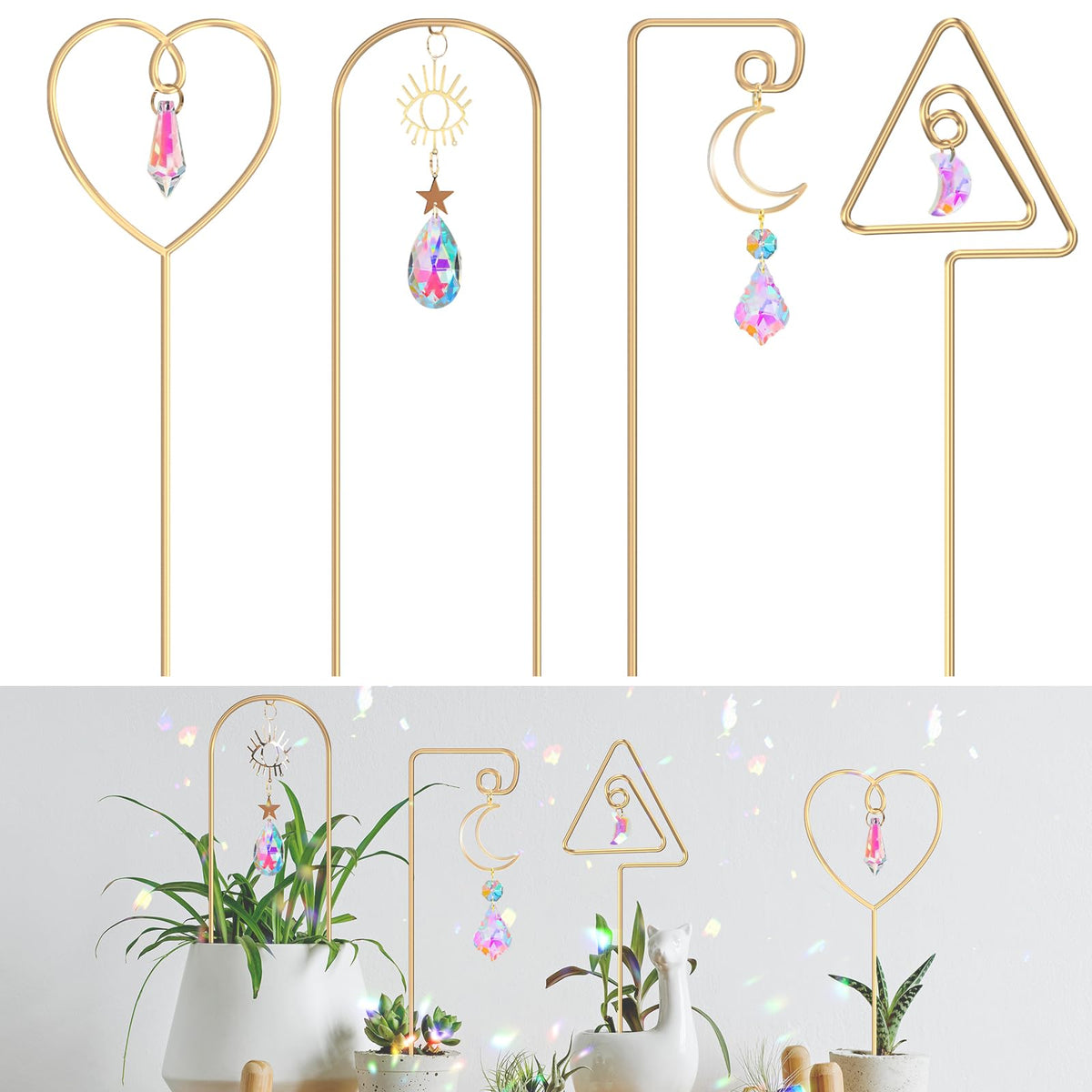 WellSign Small Trellis front view with crystal SunCatcher