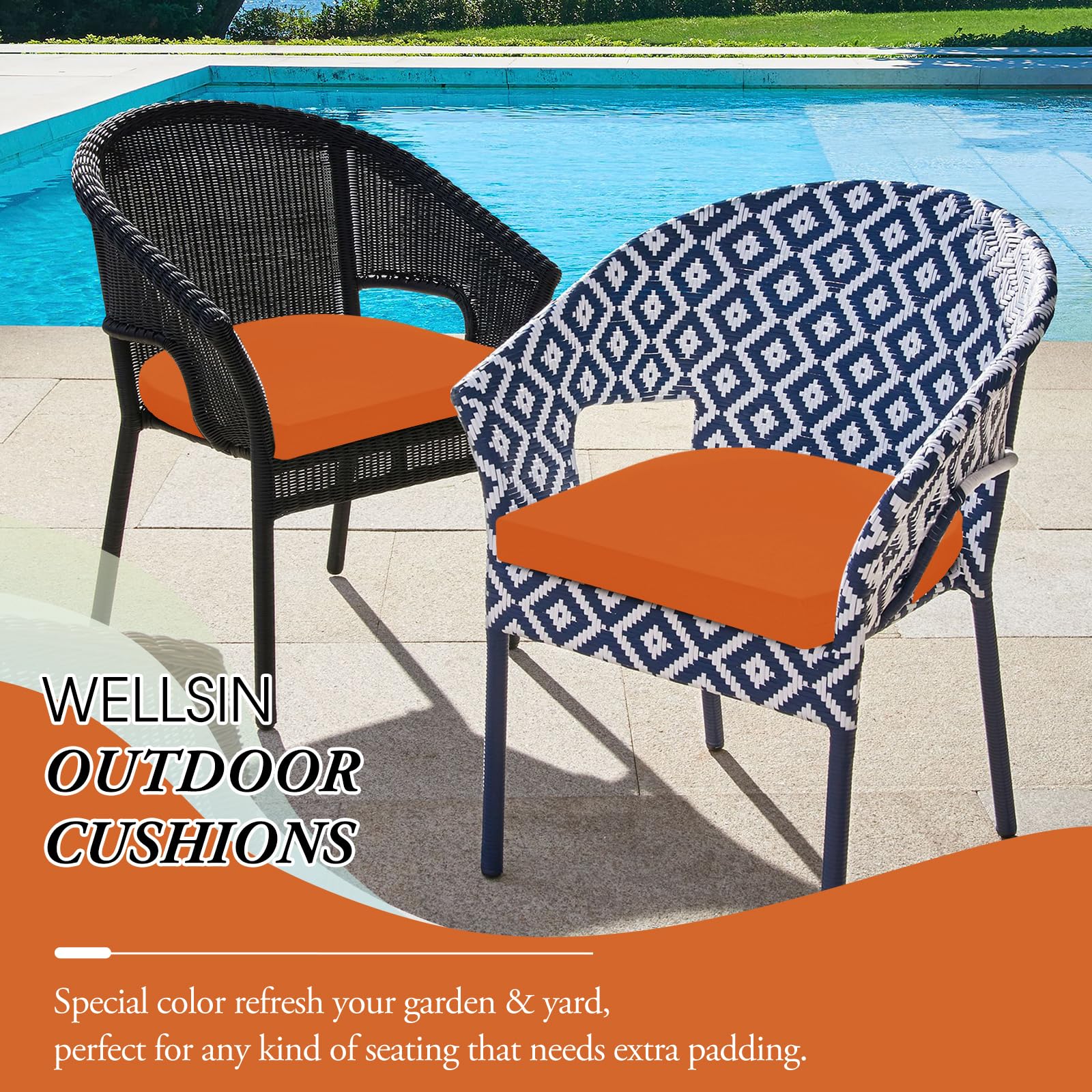 Wellsin outdoor chair cushion set of 2 packaging