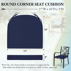Wellsin outdoor chair cushions back view with straps