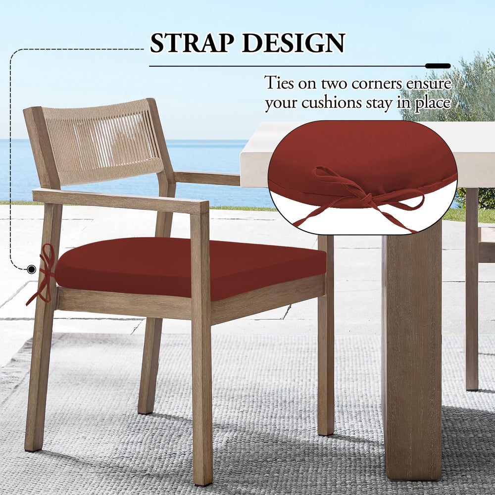 Wellsin outdoor chair cushions displayed on garden furniture