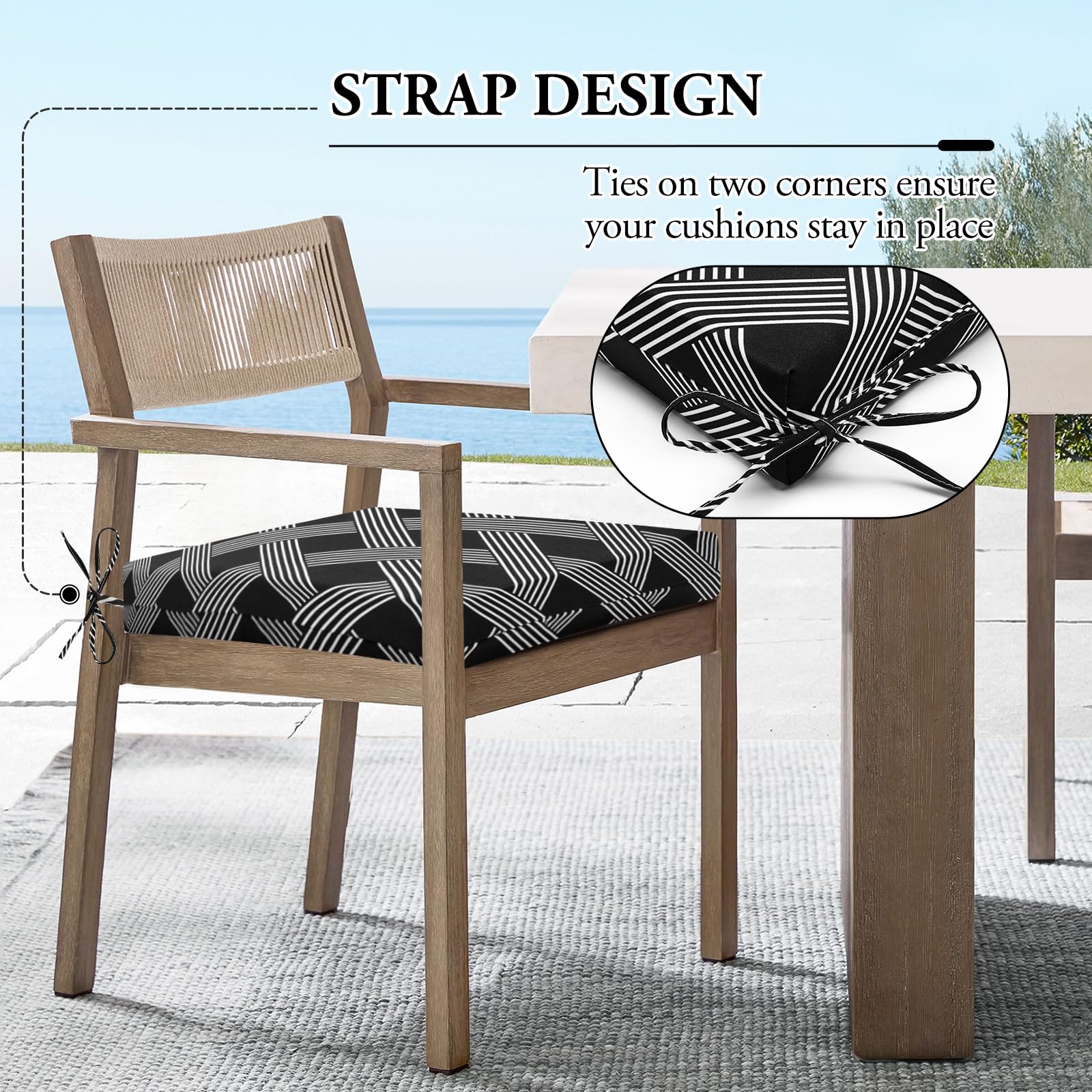 Wellsin Outdoor Chair Cushions on a balcony