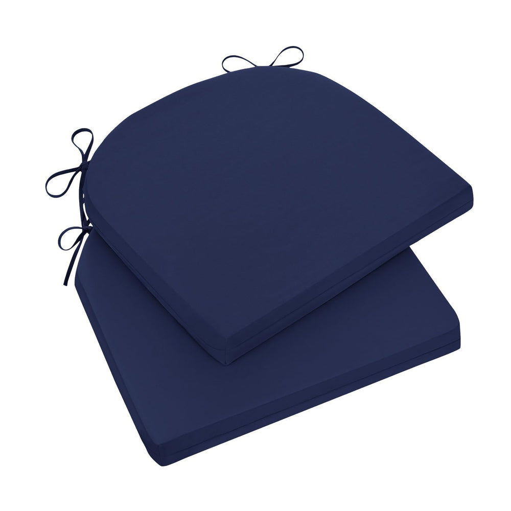 Wellsin outdoor chair cushions set of 2 in navy color, front view
