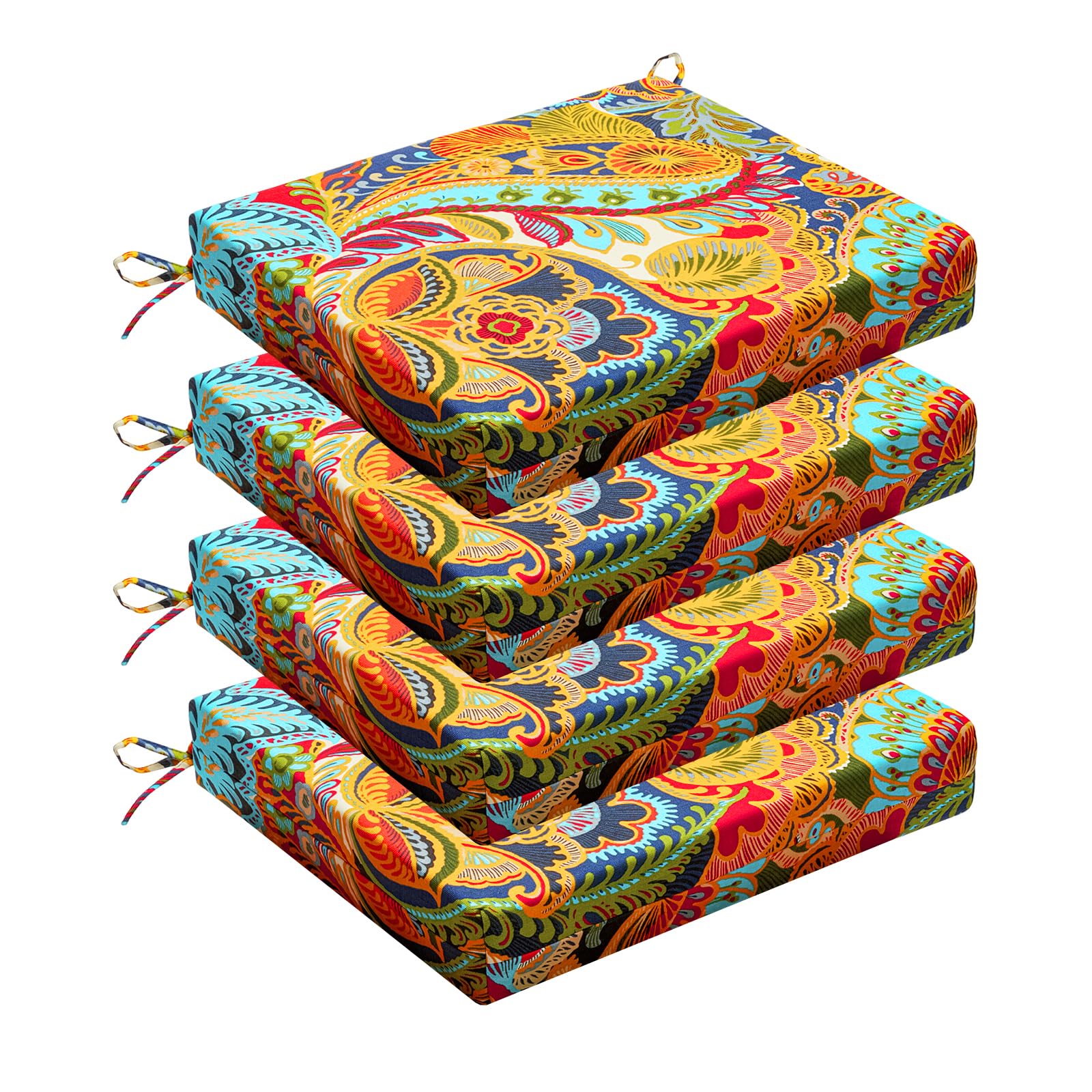 Wellsin Outdoor Chair Cushions Set of 4 in flower design