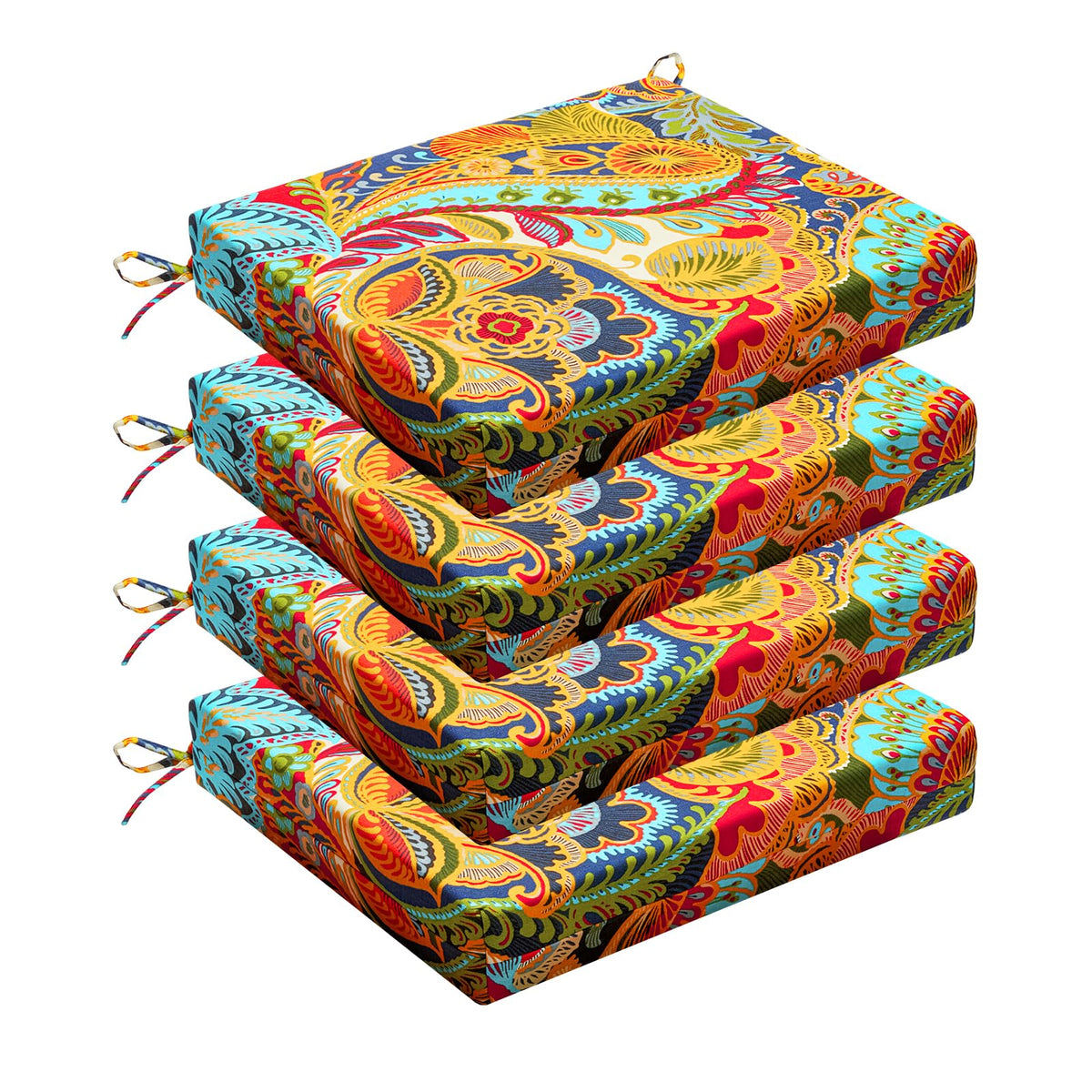 Wellsin Outdoor Chair Cushions Set of 4 in flower design
