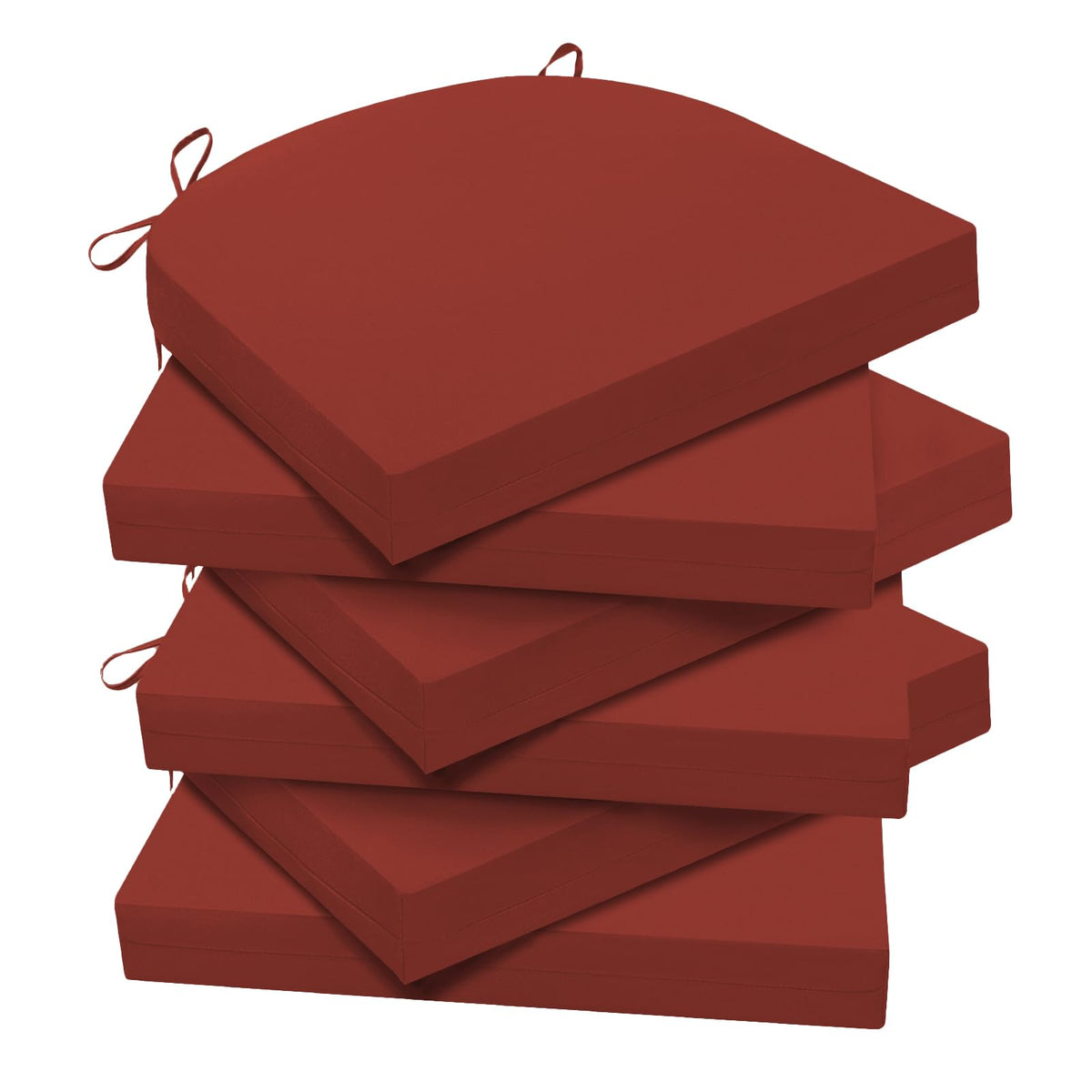 Wellsin outdoor chair cushions set of 6 in brick red, stacked view