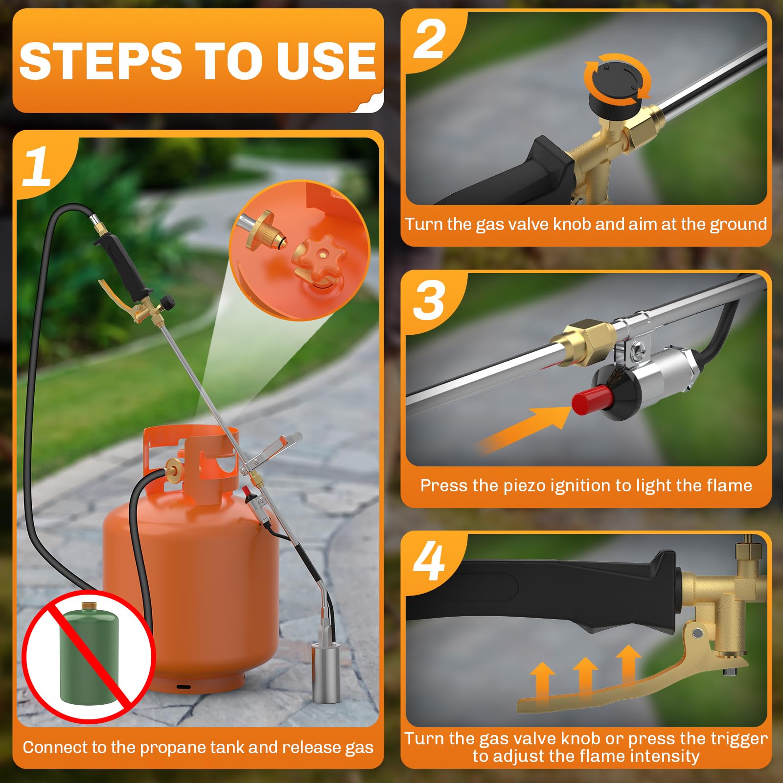 WELLUCK Propane Torch Weed Burner adjustable length feature