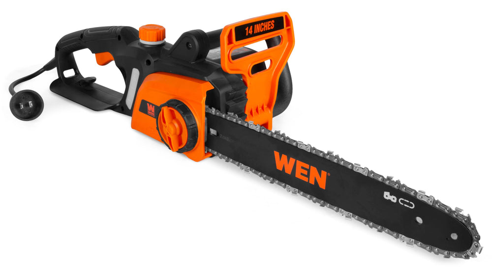 WEN Electric Chainsaw 14-Inch front view with chain
