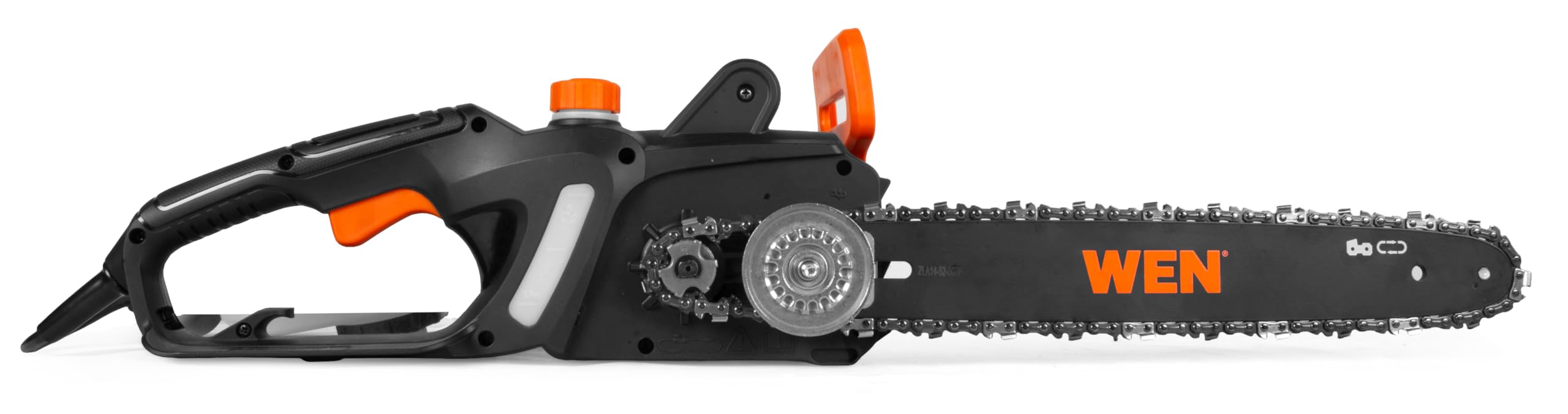 WEN Electric Chainsaw in use cutting a branch