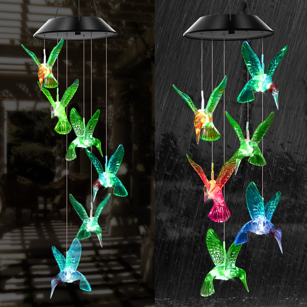 WENANA Hummingbird Wind Chime showing various colors