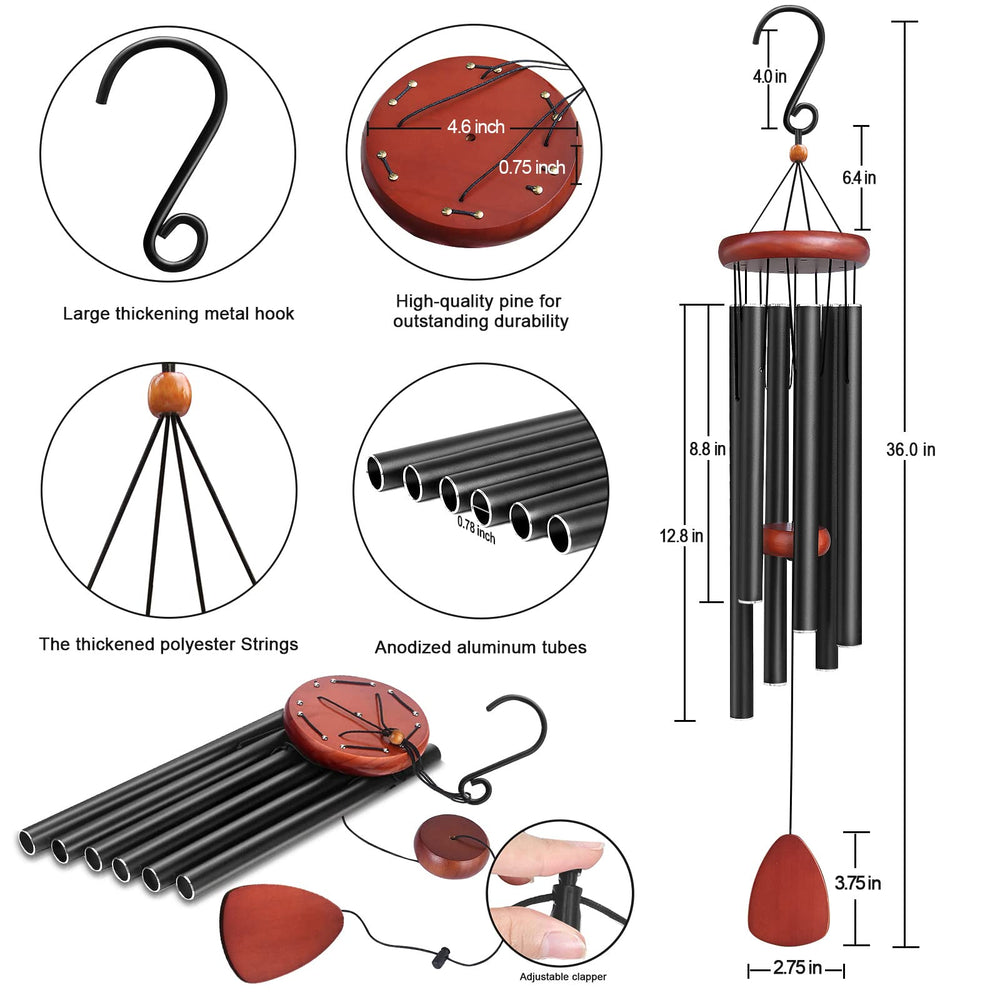 WENANA wind chimes hanging in a garden