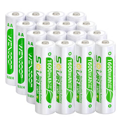 WENJOOP 16 Pack AA rechargeable batteries front view