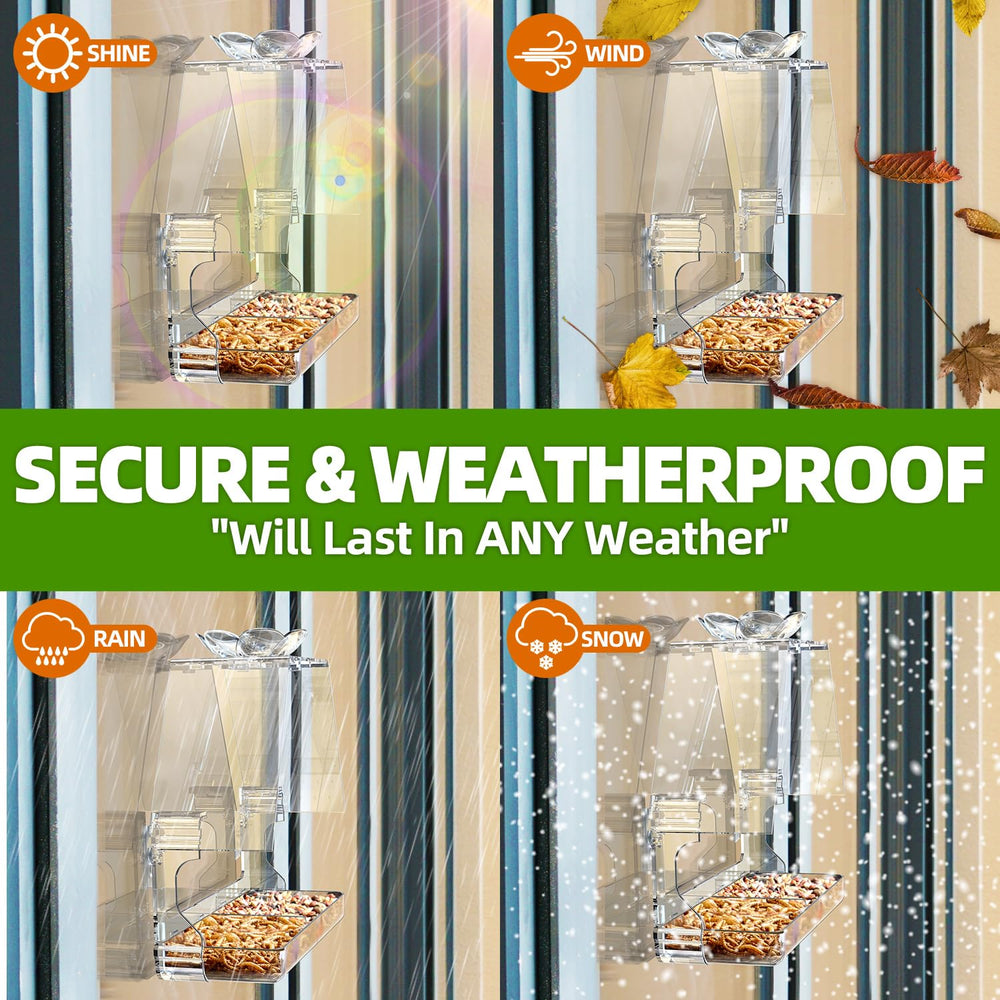 WENMIXER Window Bird Feeder package contents including hooks and manual