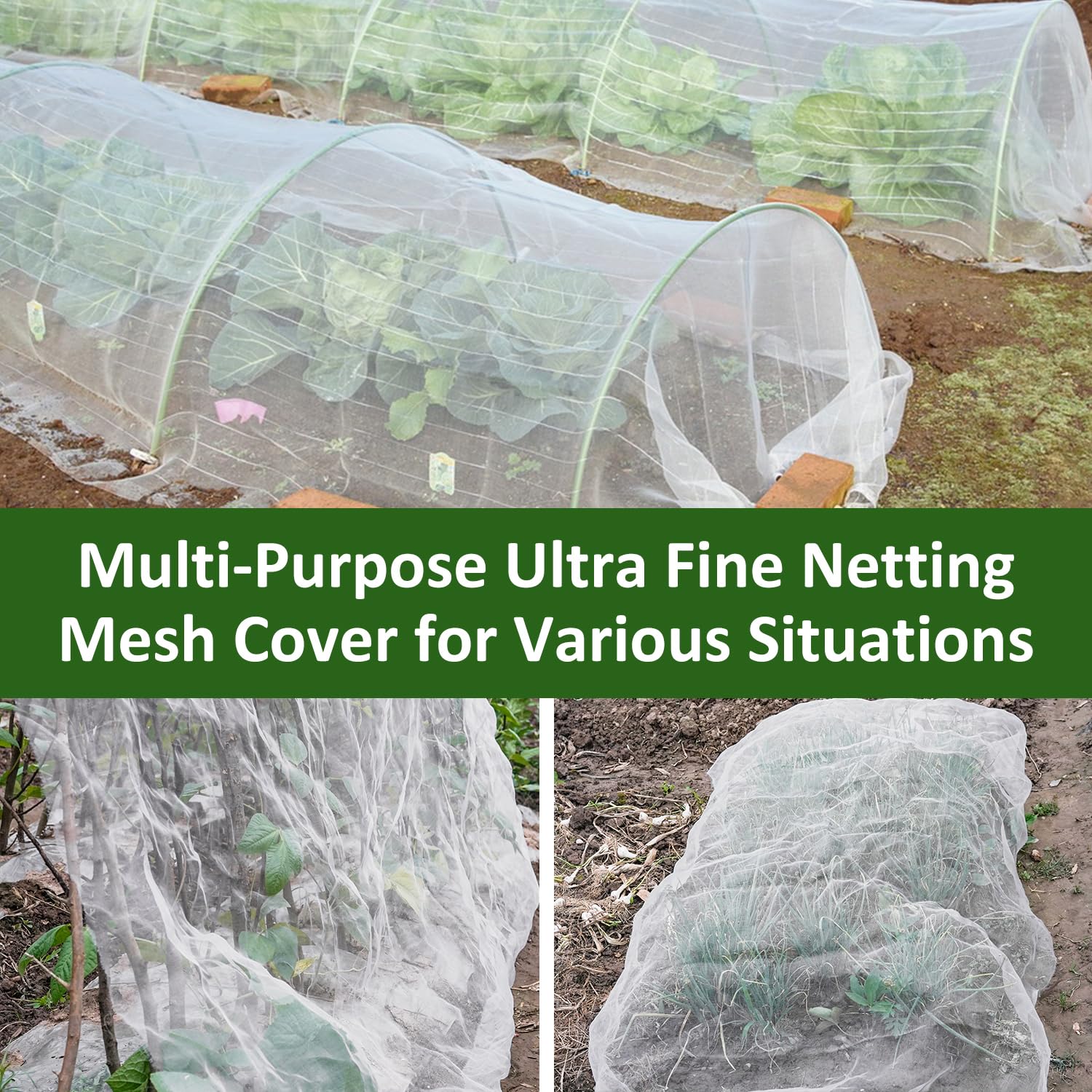 WenTao Garden Netting shown in use around flowers