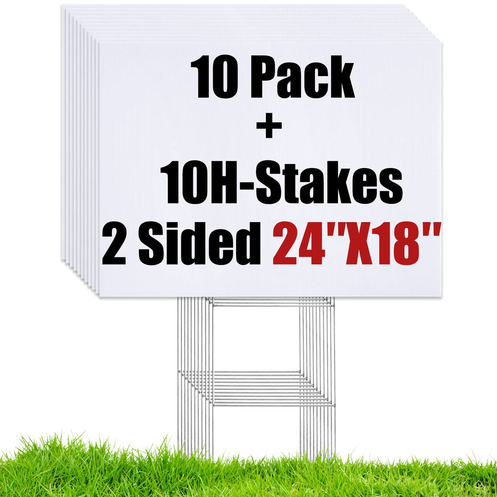 WENWELL Large Blank Yard Sign 18x24 inches front view